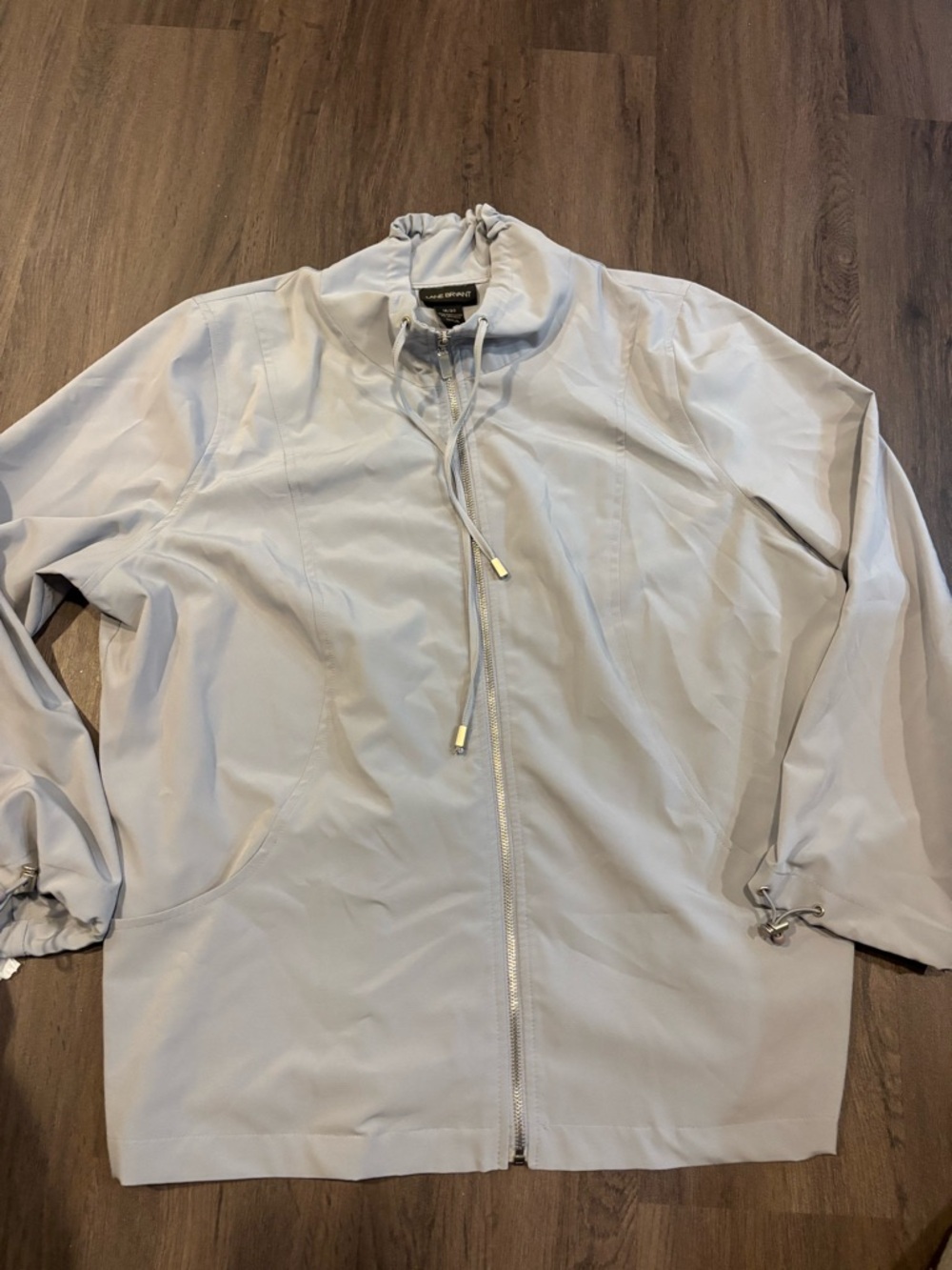 Lane Bryant Light Gray Zip-Up Windbreaker